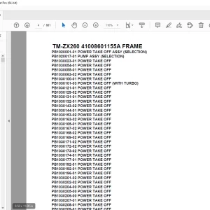 Tadano Crane TM-ZX260 41008601155A FRAME Parts Manual - PDF DOWNLOAD
