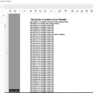 Tadano Crane TM-ZX260 41008601163A FRAME Parts Manual - PDF DOWNLOAD