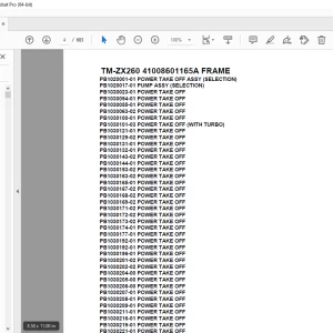 Tadano Crane TM-ZX260 41008601165A FRAME Parts Manual - PDF DOWNLOAD