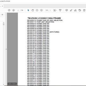 Tadano Crane TM-ZX260 41008601166A FRAME Parts Manual - PDF DOWNLOAD
