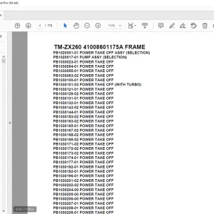 Tadano Crane TM-ZX260 41008601175A FRAME Parts Manual - PDF DOWNLOAD