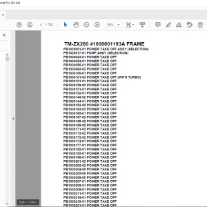 Tadano Crane TM-ZX260 41008601193A FRAME Parts Manual - PDF DOWNLOAD