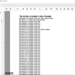 Tadano Crane TM-ZX260 41008601195A FRAME Parts Manual - PDF DOWNLOAD