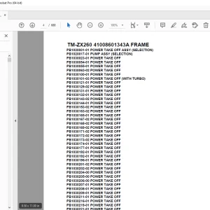 Tadano Crane TM-ZX260 41008601343A FRAME Parts Manual - PDF DOWNLOAD