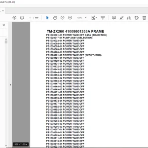 Tadano Crane TM-ZX260 41008601353A FRAME Parts Manual - PDF DOWNLOAD