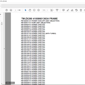 Tadano Crane TM-ZX260 41008601363A FRAME Parts Manual - PDF DOWNLOAD