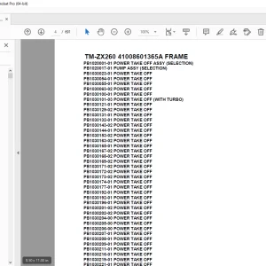 Tadano Crane TM-ZX260 41008601365A FRAME Parts Manual - PDF DOWNLOAD