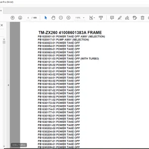 Tadano Crane TM-ZX260 41008601383A FRAME Parts Manual - PDF DOWNLOAD