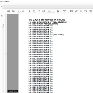 Tadano Crane TM-ZX260 41008601393A FRAME Parts Manual - PDF DOWNLOAD