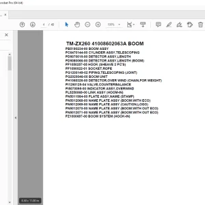 Tadano Crane TM-ZX260 41008602063A BOOM Parts Manual - PDF DOWNLOAD