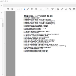 Tadano Crane TM-ZX260 41047702065A BOOM Parts Manual - PDF DOWNLOAD