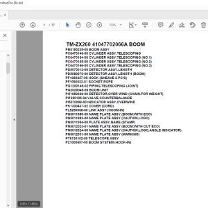 Tadano Crane TM-ZX260 41047702066A BOOM Parts Manual - PDF DOWNLOAD