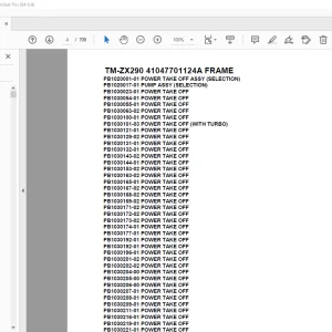 Tadano Crane TM-ZX290 41047701124A FRAME Parts Manual - PDF DOWNLOAD