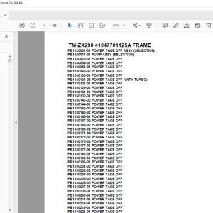 Tadano Crane TM-ZX290 41047701125A FRAME Parts Manual - PDF DOWNLOAD