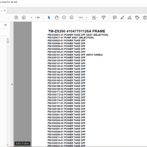Tadano Crane TM-ZX290 41047701126A FRAME Parts Manual - PDF DOWNLOAD
