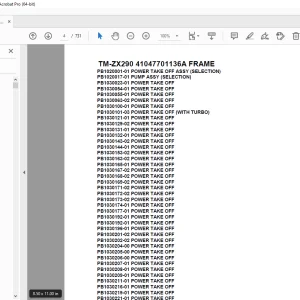 Tadano Crane TM-ZX290 41047701136A FRAME Parts Manual - PDF DOWNLOAD