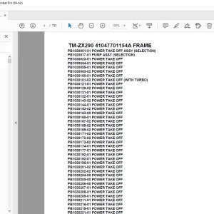 Tadano Crane TM-ZX290 41047701154A FRAME Parts Manual - PDF DOWNLOAD