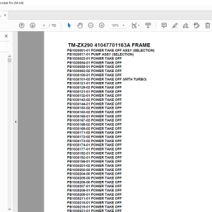 Tadano Crane TM-ZX290 41047701163A FRAME Parts Manual - PDF DOWNLOAD