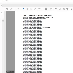 Tadano Crane TM-ZX290 41047701165A FRAME Parts Manual - PDF DOWNLOAD