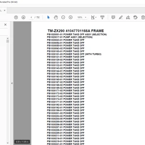 Tadano Crane TM-ZX290 41047701166A FRAME Parts Manual - PDF DOWNLOAD