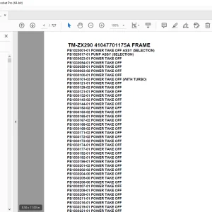Tadano Crane TM-ZX290 41047701175A FRAME Parts Manual - PDF DOWNLOAD