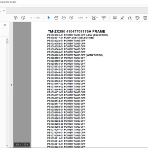 Tadano Crane TM-ZX290 41047701176A FRAME Parts Manual - PDF DOWNLOAD