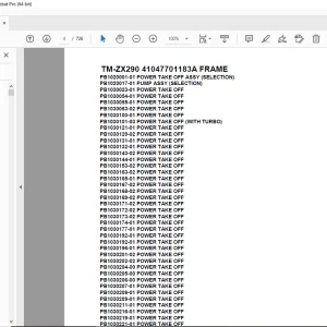 Tadano Crane TM-ZX290 41047701183A FRAME Parts Manual - PDF DOWNLOAD