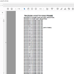 Tadano Crane TM-ZX290 41047701184A FRAME Parts Manual - PDF DOWNLOAD