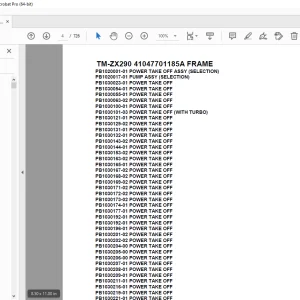 Tadano Crane TM-ZX290 41047701185A FRAME Parts Manual - PDF DOWNLOAD