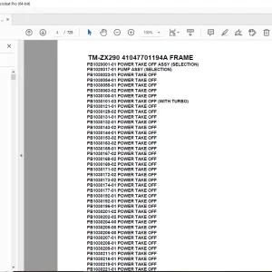 Tadano Crane TM-ZX290 41047701194A FRAME Parts Manual  - PDF DOWNLOAD
