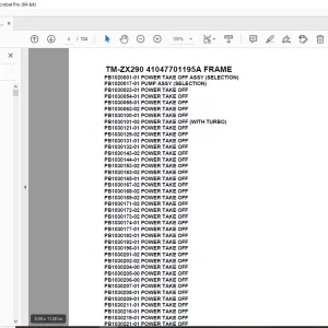 Tadano Crane TM-ZX290 41047701195A FRAME Parts Manual - PDF DOWNLOAD