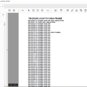 Tadano Crane TM-ZX290 41047701196A FRAME Parts Manual - PDF DOWNLOAD