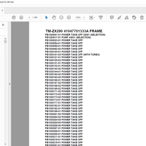 Tadano Crane TM-ZX290 41047701333A FRAME Parts Manual - PDF DOWNLOAD
