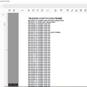 Tadano Crane TM-ZX290 41047701335A FRAME Parts Manual - PDF DOWNLOAD
