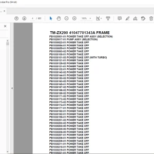 Tadano Crane TM-ZX290 41047701343A FRAME Parts Manual - PDF DOWNLOAD