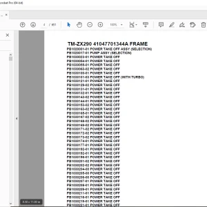 Tadano Crane TM-ZX290 41047701344A FRAME Parts Manual - PDF DOWNLOAD