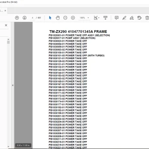 Tadano Crane TM-ZX290 41047701345A FRAME Parts Manual - PDF DOWNLOAD