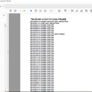 Tadano Crane TM-ZX290 41047701354A FRAME Parts Manual - PDF DOWNLOAD