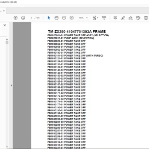 Tadano Crane TM-ZX290 41047701393A FRAME Parts Manual - PDF DOWNLOAD