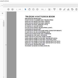 Tadano Crane TM-ZX290 41047702063A BOOM Parts Manual - PDF DOWNLOAD