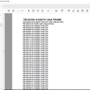 Tadano Crane TM-ZX300 41044701144A FRAME Parts Manual - PDF DOWNLOAD