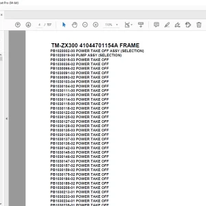 Tadano Crane TM-ZX300 41044701154A FRAME Parts Manual - PDF DOWNLOAD