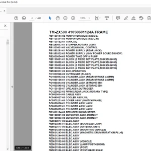 Tadano Crane TM-ZX500 41050601124A FRAME Parts Manual - PDF DOWNLOAD