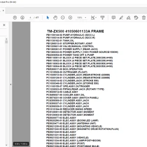 Parts Manual for Tadano Crane TM-ZX500 41050601133A FRAME PDF Download