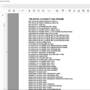 Tadano Crane TM-ZX500 41050601136A FRAME Parts Manual - PDF DOWNLOAD