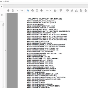 Tadano Crane TM-ZX500 41050601143A FRAME Parts Manual - PDF DOWNLOAD