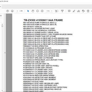 Tadano Crane TM-ZX500 41050601144A FRAME Parts Manual - PDF DOWNLOAD