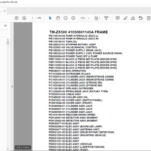 Tadano Crane TM-ZX500 41050601145A FRAME Parts Manual - PDF DOWNLOAD