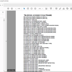 Parts Book for Tadano Crane TM-ZX500 41050601153A FRAME PDF Download