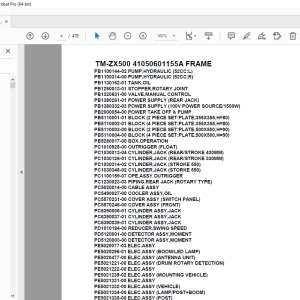 Tadano Crane TM-ZX500 41050601155A FRAME Parts Manual - PDF DOWNLOAD